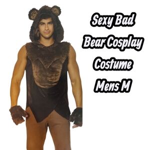 SEXY BAD BEAR COSPLAY COSTUME WITH GLOVES MEN M